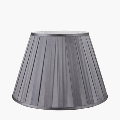 Pacific Lifestyle 35Cm Grey Silk Box Pleat Empire Empire Table Lampshade - image 1