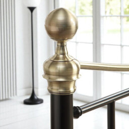OAT Home Hampstead Traditional Black & Polished Brass King Size Metal Bed Frame - thumbnail 5