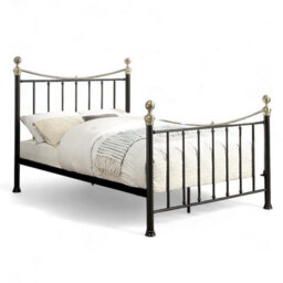 OAT Home Hampstead Traditional Black & Polished Brass King Size Metal Bed Frame - thumbnail 7