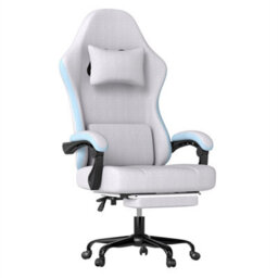 Grey-Gaming Chair Office Recliner Spring Padding