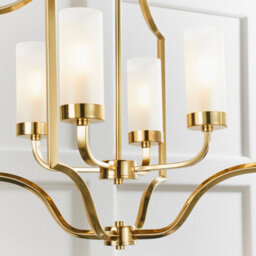 Anson Lighting Tucson 4Lt Pendant Light Finished In Satin Brass Plate And Frosted Glass - thumbnail 5