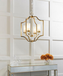 Anson Lighting Tucson 4Lt Pendant Light Finished In Satin Brass Plate And Frosted Glass - thumbnail 4