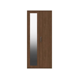 Hazlemere 2 Door Robe With Mirror - Walnut On Express Delivery And Ready Assembled - thumbnail 1