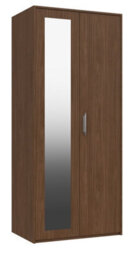 Hazlemere 2 Door Robe With Mirror - Walnut On Express Delivery And Ready Assembled - thumbnail 2