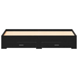 Berkfield Bed Frame With Drawers Black Oak 180X200 Cm Engineered Wood - thumbnail 6