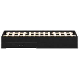 Berkfield Bed Frame With Drawers Black Oak 180X200 Cm Engineered Wood - thumbnail 7