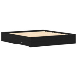 Berkfield Bed Frame With Drawers Black Oak 180X200 Cm Engineered Wood - thumbnail 8