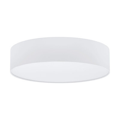 Elegant Flush Ceiling Light With White Fabric Shade - E27 Bulb Compatible - image 1