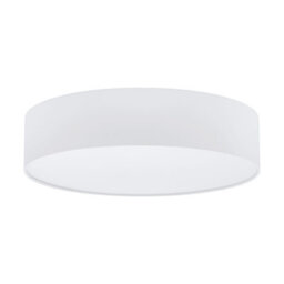 Elegant Flush Ceiling Light With White Fabric Shade - E27 Bulb Compatible - thumbnail 1