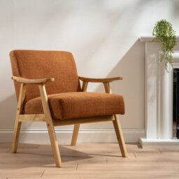 Scottish Everlastings Ltd. Scottish Everlastings Caramel Boucle Chair (Flat Arms) - thumbnail 1