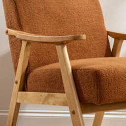 Scottish Everlastings Ltd. Scottish Everlastings Caramel Boucle Chair (Flat Arms) - thumbnail 2