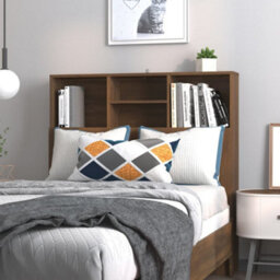 Berkfield Headboard Cabinet Brown Oak 100X19X103.5 Cm - thumbnail 1
