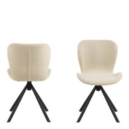 Wyld Haus Set Of 2 Acorn Cream Bouclé Swivel Dining Chairs - thumbnail 3