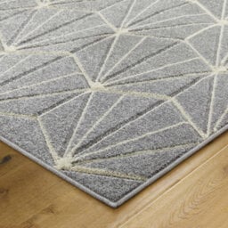 Melrose Salerno Grey Fans Patterned Design Large Indoor Area Runner Rug 060/230Cm - thumbnail 4