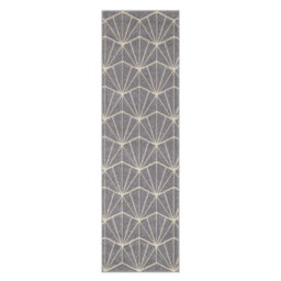 Melrose Salerno Grey Fans Patterned Design Large Indoor Area Runner Rug 060/230Cm - thumbnail 7