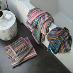 Allure Bath Fashions Recycled Cotton Bath Towels - Striped, Lightweight Remnant Yarn - thumbnail 3
