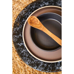 Orsina Pattrened Black Faux Marble Bowl,stoneware Bowl With White Veining,perfect For Serving, Dipping, Or Mixing - thumbnail 5