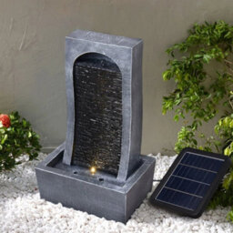 Solar Powered Water Fountain With Led Light Outdoor Garden Patio Water Feature - thumbnail 5