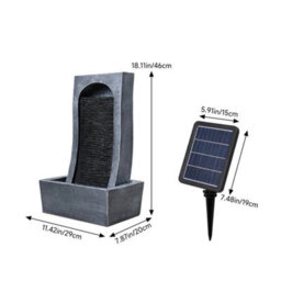 Solar Powered Water Fountain With Led Light Outdoor Garden Patio Water Feature - thumbnail 2