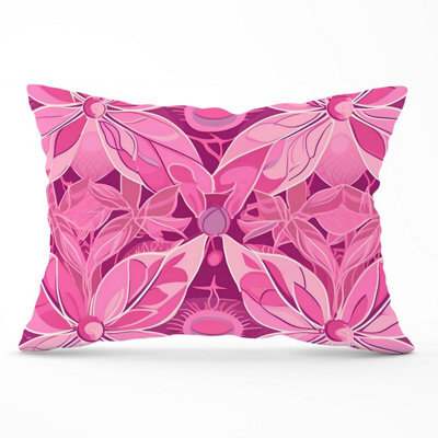 Warren Reed Designer Pink Abstract Floral Design Cushions 33Cm X 48Cm - image 1