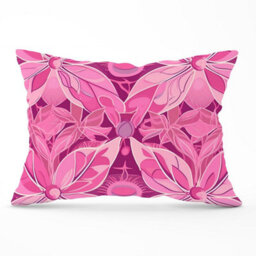Warren Reed Designer Pink Abstract Floral Design Cushions 33Cm X 48Cm - thumbnail 1