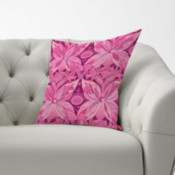 Warren Reed Designer Pink Abstract Floral Design Cushions 33Cm X 48Cm - thumbnail 2