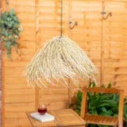 Solar Power Natural Grass Outdoor Hanging Pendant Lamp Garden Pergola Led Light - thumbnail 5