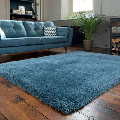 Loomed Luxury Duck Egg Super Thick Shaggy Area Rug 120X170Cm