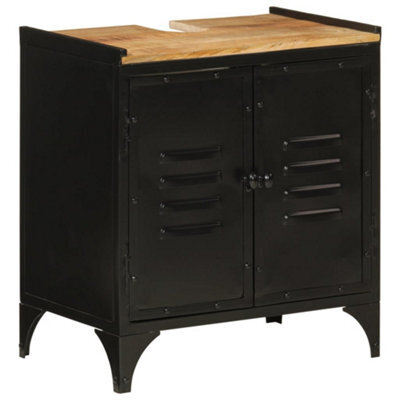 Berkfield Bathroom Sink Cabinet 55X35X60 Cm Iron And Solid Wood Mango - image 1