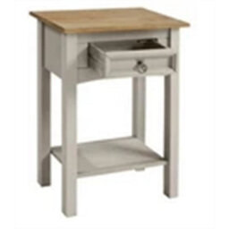 Console Table Grey Painted Wax 1 Drawer Solid Wood Pine Wooden Hall - thumbnail 3