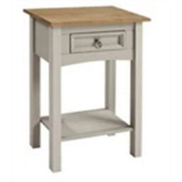 Console Table Grey Painted Wax 1 Drawer Solid Wood Pine Wooden Hall - thumbnail 4