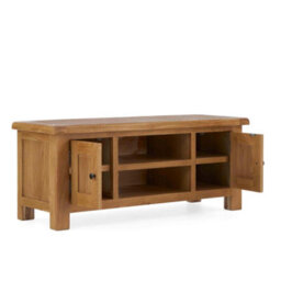 Zelah Oak 120Cm Large Tv Unit - Fully Assembled By Roseland Furniture - thumbnail 3