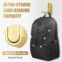 Gold 4Pcs Foldable Wall Mounted Clothes Hook Organizer - thumbnail 5