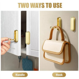 Gold 4Pcs Foldable Wall Mounted Clothes Hook Organizer - thumbnail 4