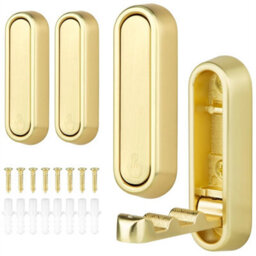 Gold 4Pcs Foldable Wall Mounted Clothes Hook Organizer