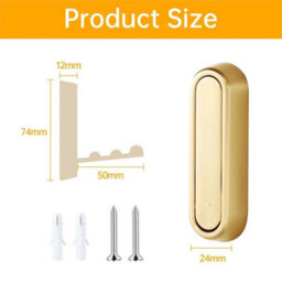 Gold 4Pcs Foldable Wall Mounted Clothes Hook Organizer - thumbnail 3