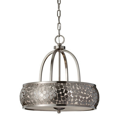 Elegant 4 Bulb Brushed Steel Chandelier Pendant Light With Led E27 Socket - image 1