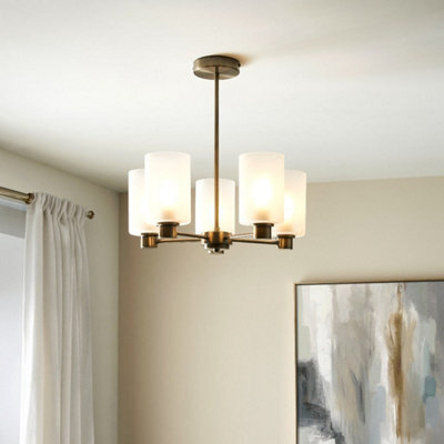 Pagazzi Lighting Kingsholm 5-Light Antique Brass Semi-Flush Ceiling Light - image 1