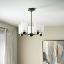 Pagazzi Lighting Kingsholm 5-Light Antique Brass Semi-Flush Ceiling Light - thumbnail 2