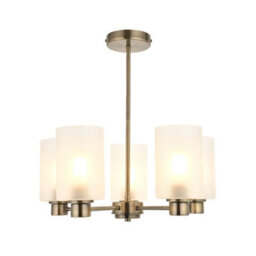 Pagazzi Lighting Kingsholm 5-Light Antique Brass Semi-Flush Ceiling Light - thumbnail 7