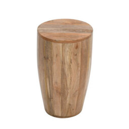 Wyld Haus London Natural Mango Wood Drum Side Table - thumbnail 2