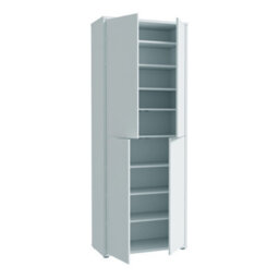 Furniture To Go Alice Springs Tall Shoe Cabinet With 4 Doors Push-To-Open In Light Grey - thumbnail 4