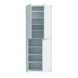 Furniture To Go Alice Springs Tall Shoe Cabinet With 4 Doors Push-To-Open In Light Grey - thumbnail 5