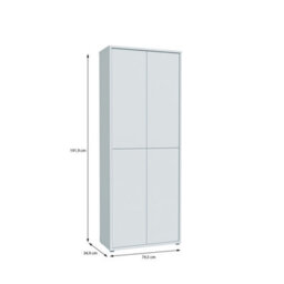 Furniture To Go Alice Springs Tall Shoe Cabinet With 4 Doors Push-To-Open In Light Grey - thumbnail 8