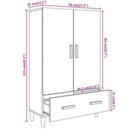 Vidaxl Highboard Sonoma Oak 70X31X115 Cm Engineered Wood - thumbnail 3