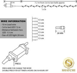 Shatchi 480 Christmas Tree Cluster Warm And Cool White Lights Multifunction 8 Light Modes - thumbnail 8
