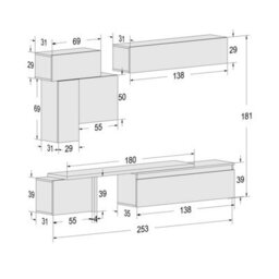 Decorotika Arles Moduler Modern Tv Unit Wall Mount Customizable Layout Black Alina - thumbnail 6