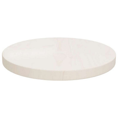 Berkfield Durable Table Top White Radius 30X2.5 Cm Solid Wood Pine - image 1