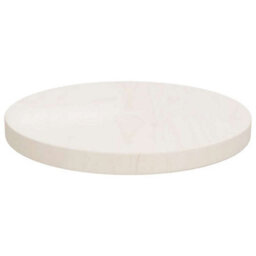 Berkfield Durable Table Top White Radius 30X2.5 Cm Solid Wood Pine