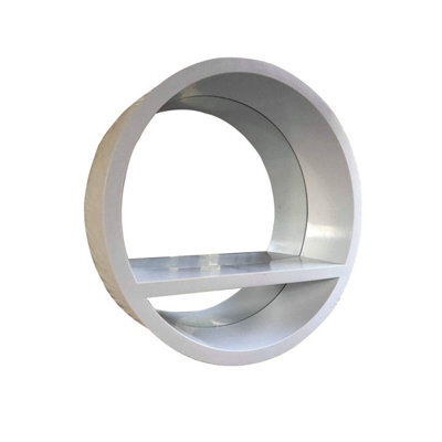 DEENZ White Round Mirror Shelf Decorative Wall Shelf